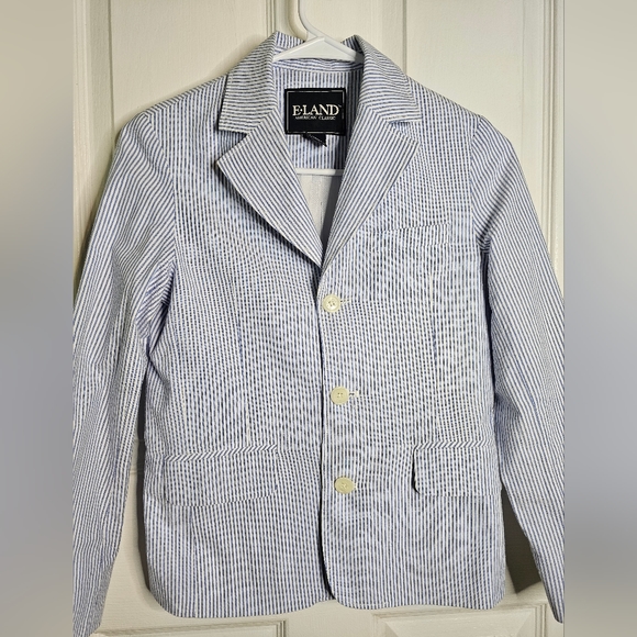 🌟NWOT🌟 E.LAND BLUE AND WHITE STRIPES SUIT - Picture 2 of 6